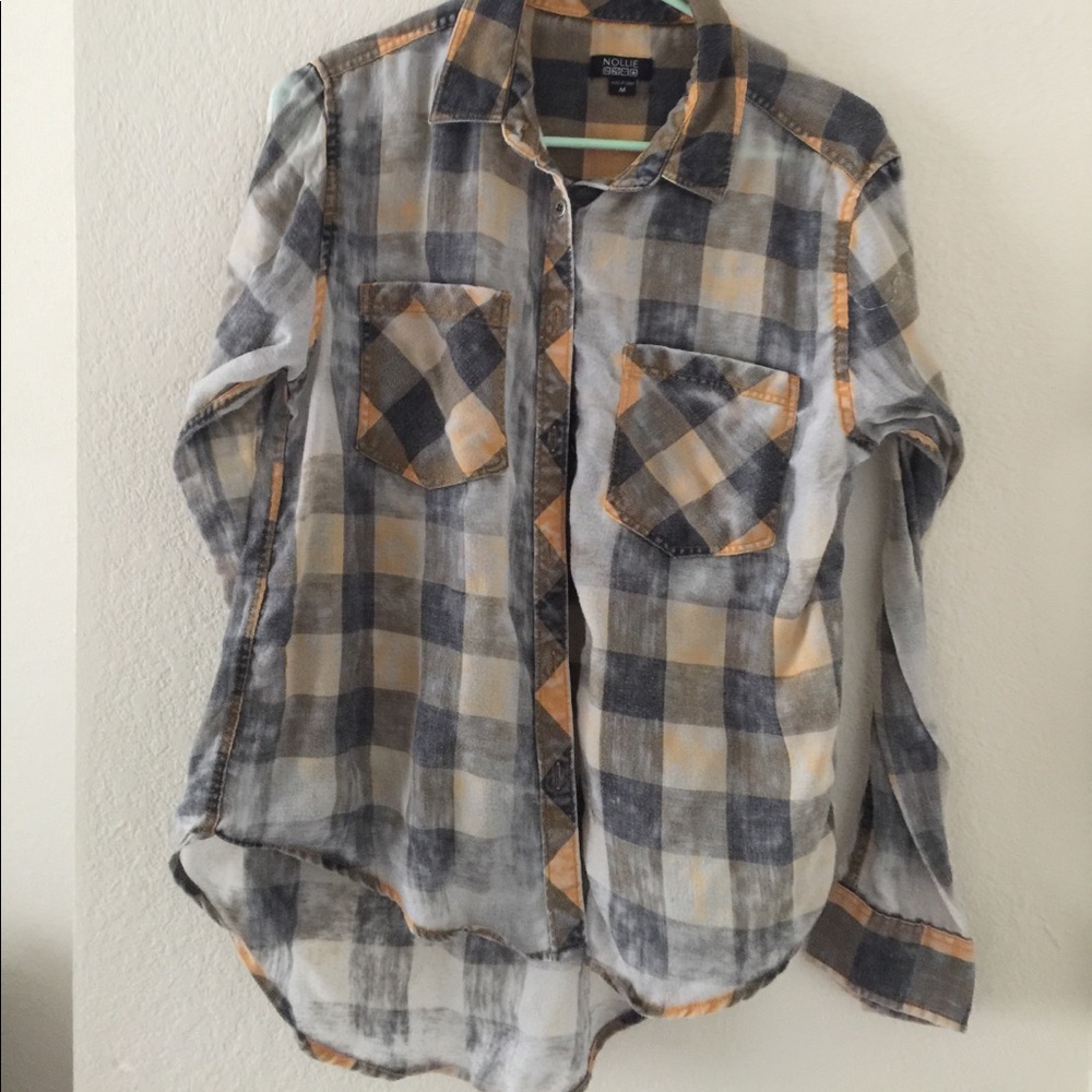 Distressed plaid flannel