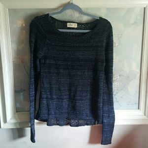 Navy blue lace back Hollister sweater