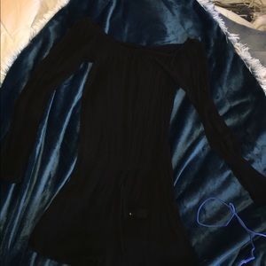 Black trendy off the shoulder romper