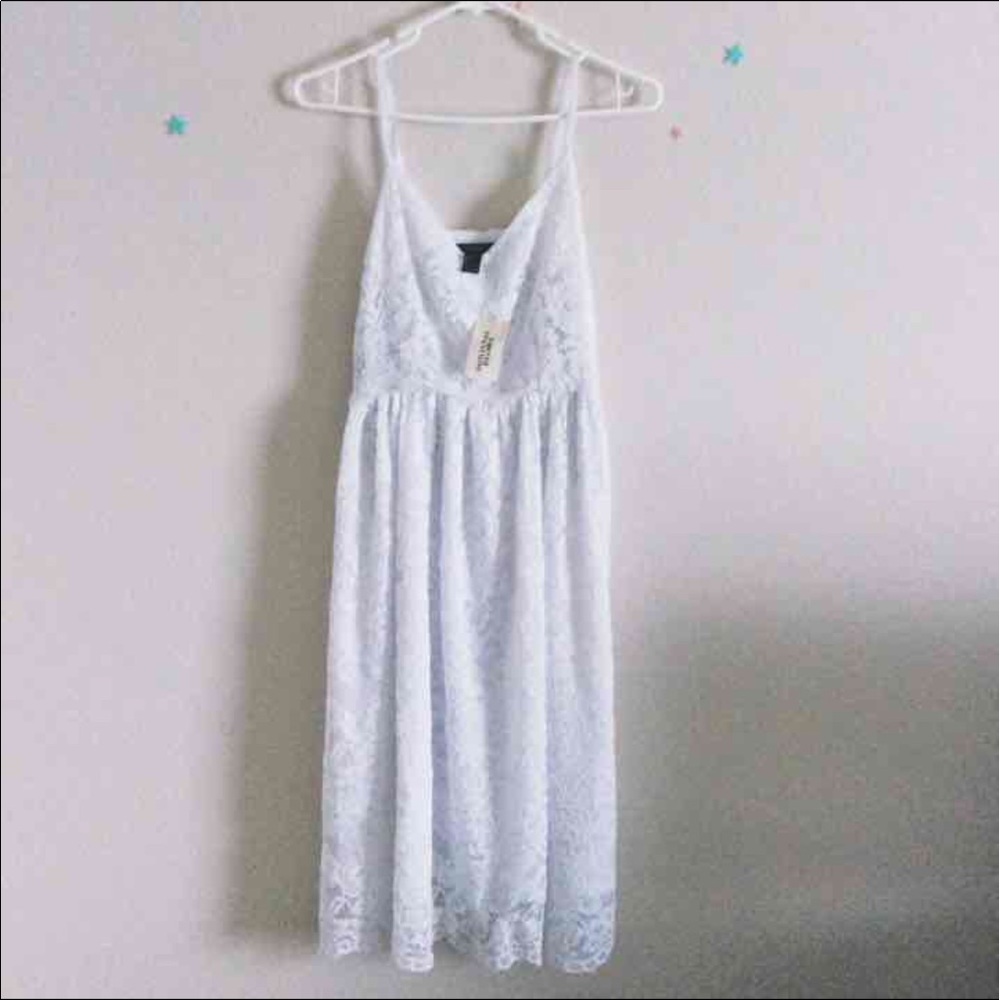 F21 white lace dress