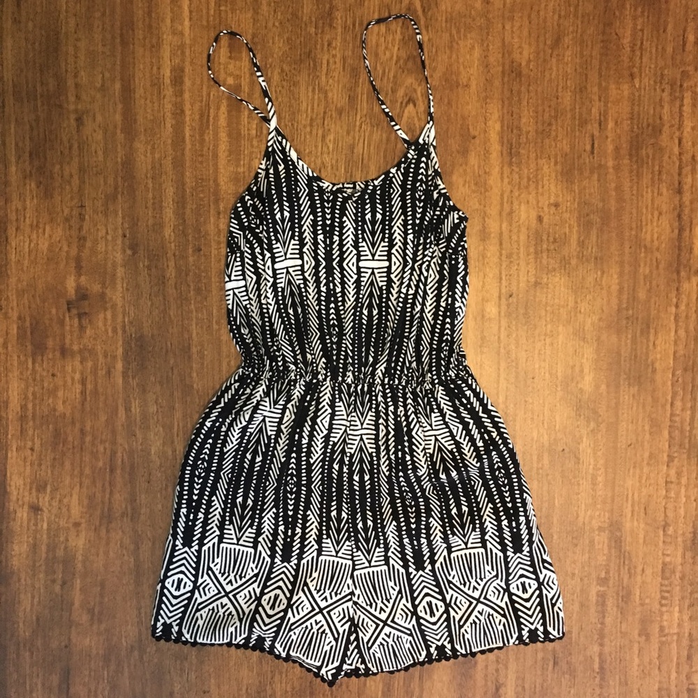 Black and white romper
