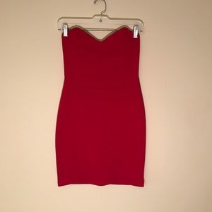 TOBI red strapless bodycon dress!