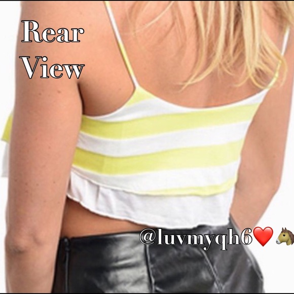 Yellow Striped Crop Top 🎉HP🎉 - Picture 2 of 3