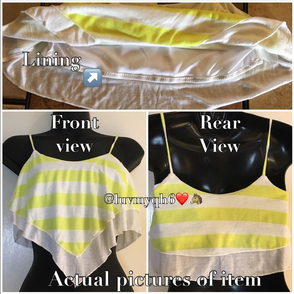 Yellow Striped Crop Top 🎉HP🎉 - Picture 3 of 3