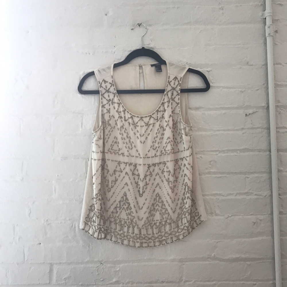 💁BEADED GOLD AND CREAM BLOUSE💁