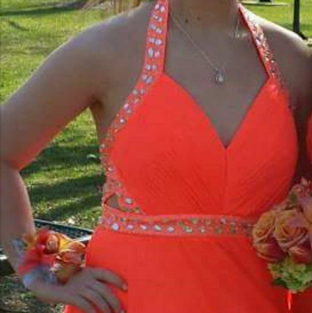 Bright Coral Prom Dress
