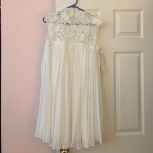 David's Bridal white gown