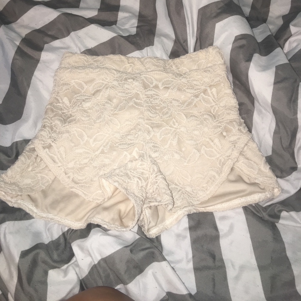 Lace high waisted shorts