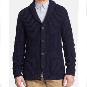Topman men's navy cardigan