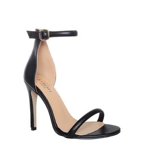 Trini Black Barely There Stiletto Heels
