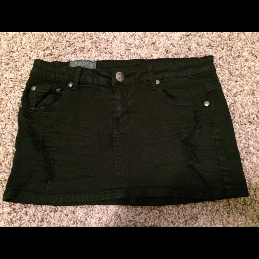 Black jean skirt