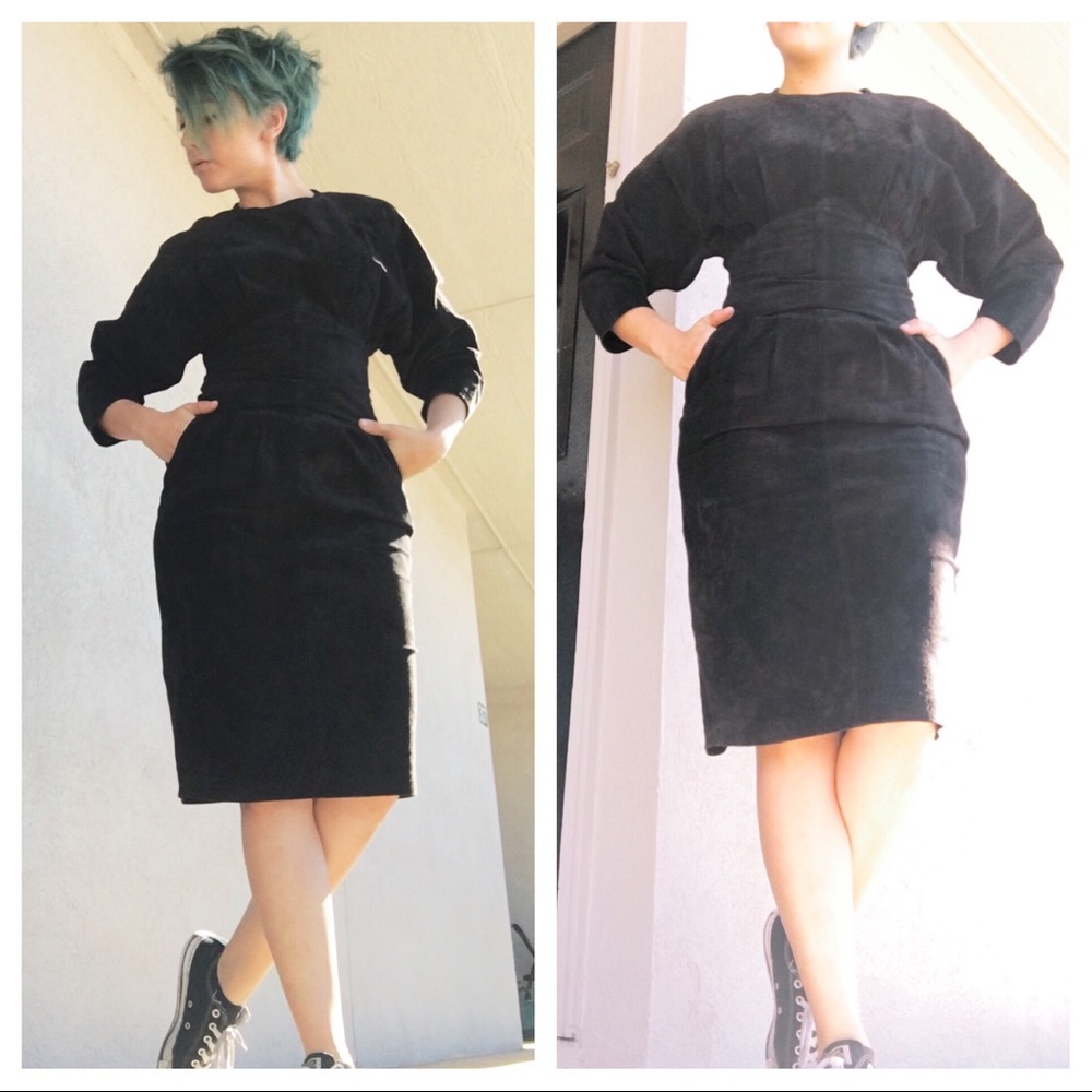 80s Vintage Dolman Sleeve Dress