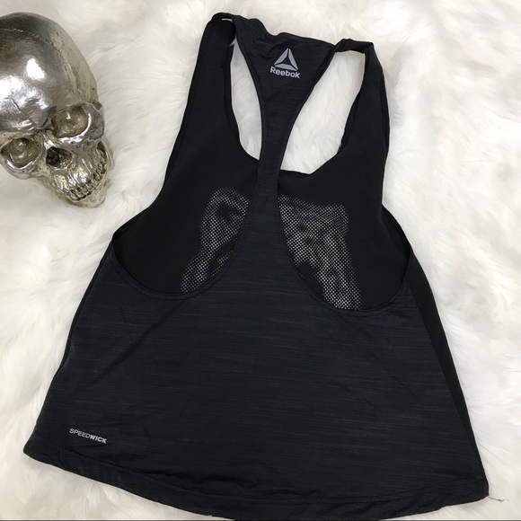 Reebok black mesh cut out lion workout tank top - Picture 4 of 4
