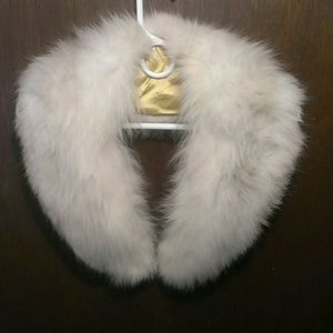 Vintage real white rabbit fur shrug