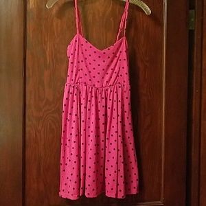 Delia's pink dress with blue polka dots
