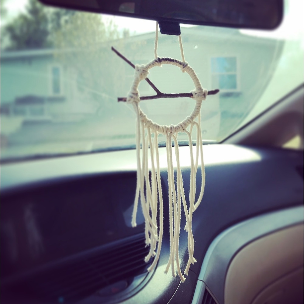 MINI LEATHER REARVIEW MIRROR DREAM CATCHERS