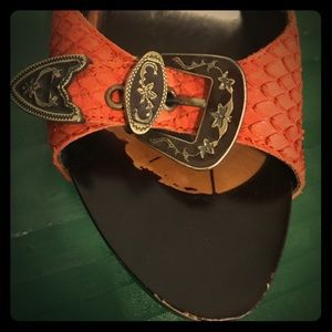 Jessica Bennett  Wooden Heels w/ Embellished Back