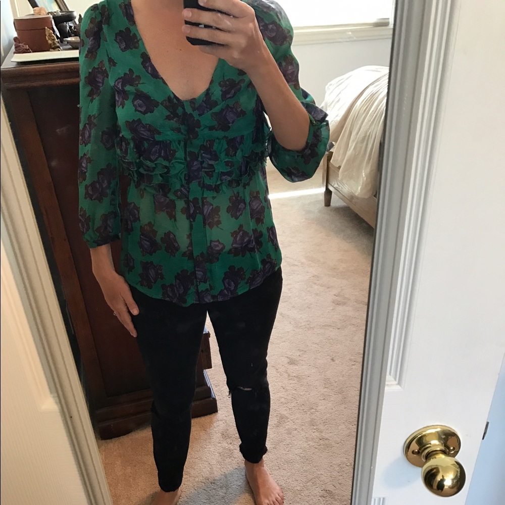 LaVia 18 Silk Floral Blouse