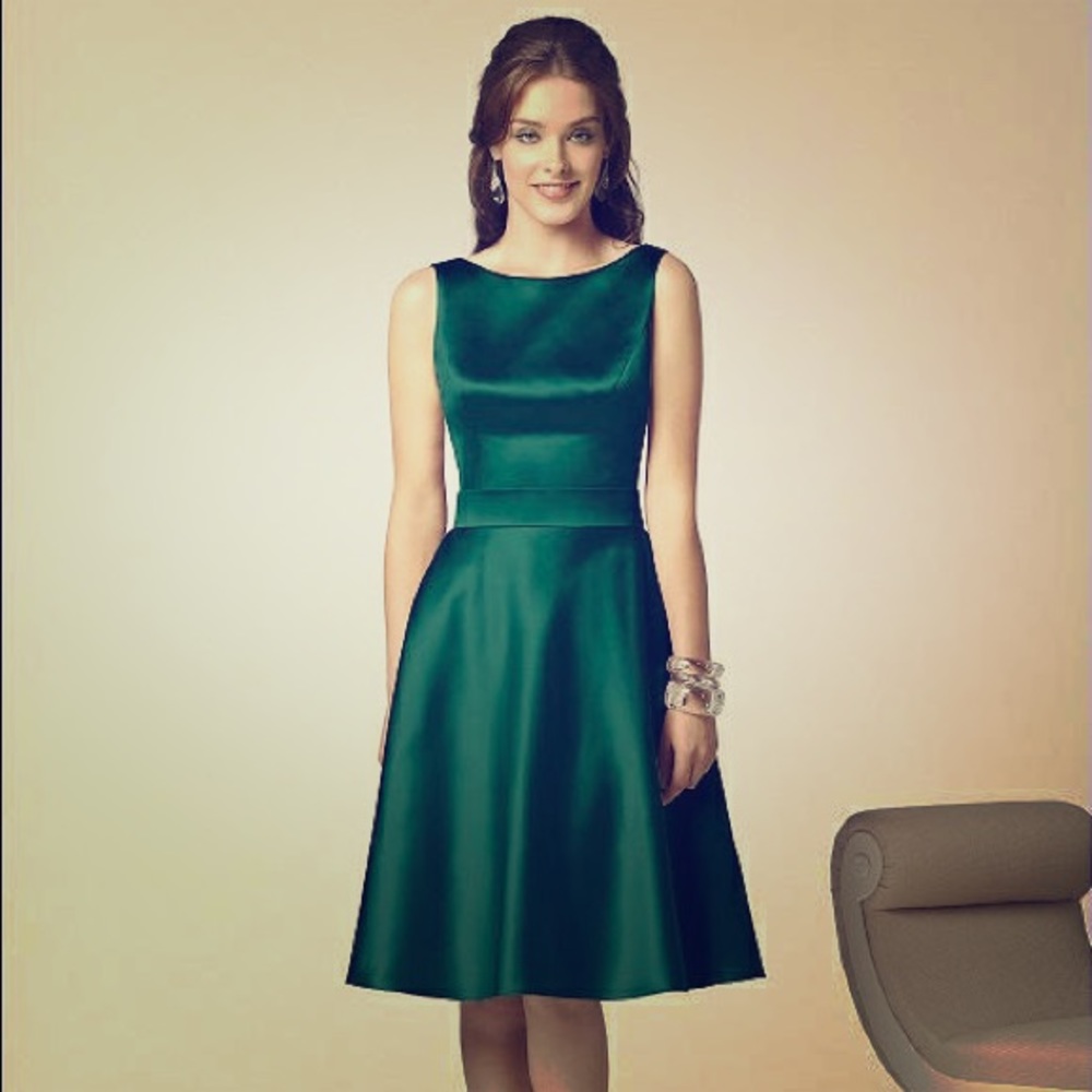 HUNTER GREEN SATIN DRESS