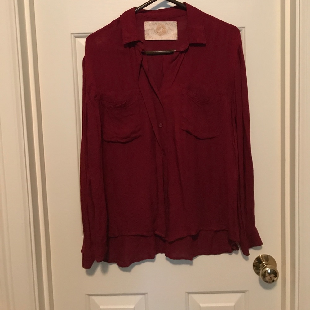 UO burgundy blouse