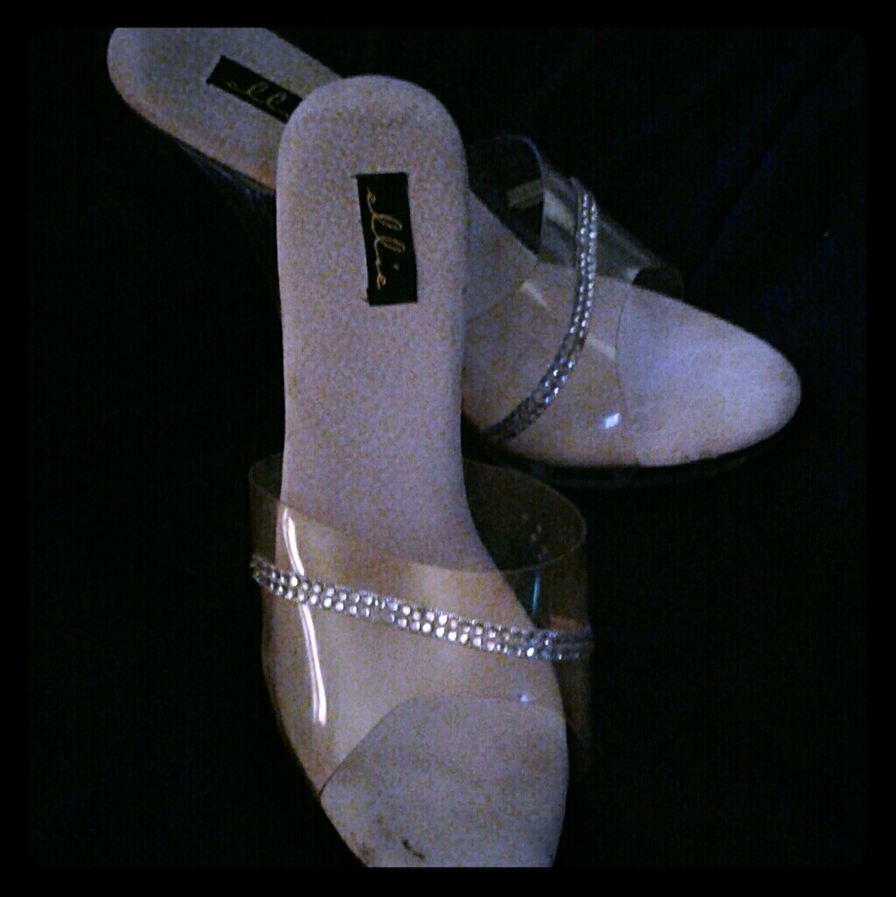 Clear and Rhinestone high heels