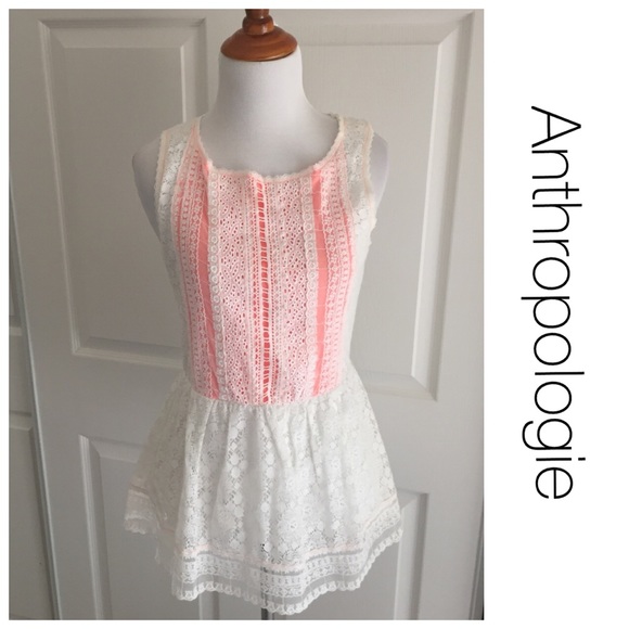 Anthropologie Tops - Anthropologie lace peplum top xs