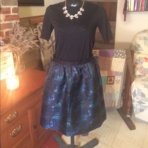 J. Crew Black/Green/Blue Skirt. (Brand New)
