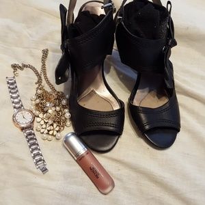 Beautiful black leather shoes