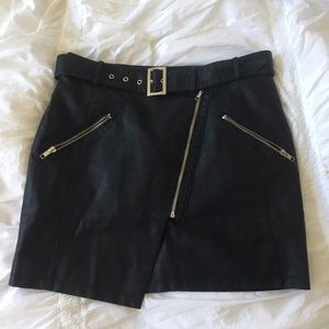 Black Faux leather skirt