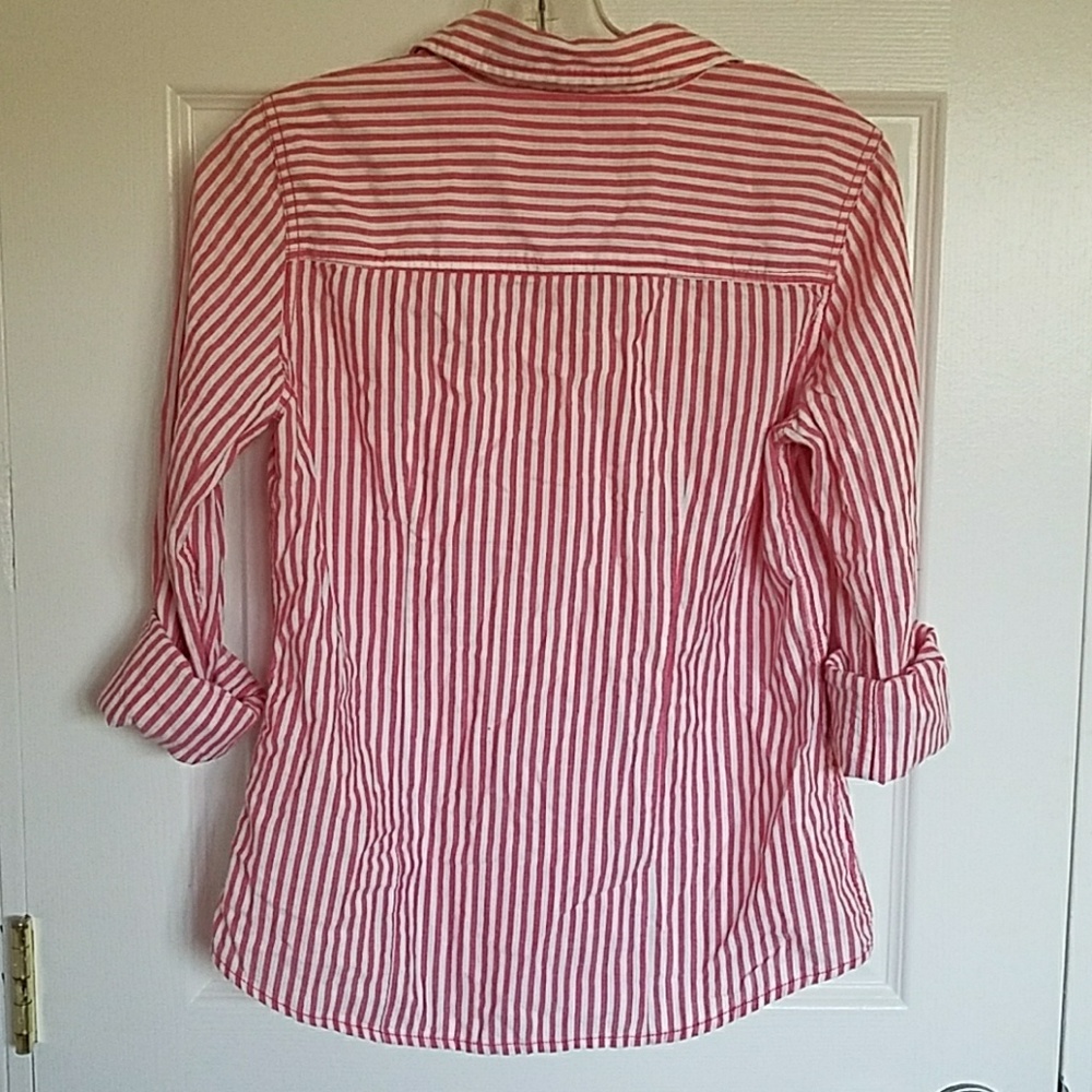 Long sleeve Hollister shirt pink / white stripes