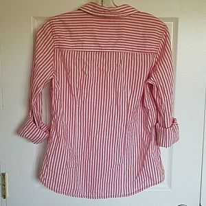 Long sleeve Hollister shirt pink / white stripes
