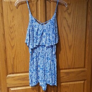 LA Hearts blue tribal print romper