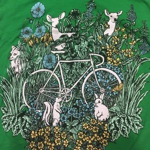 NWOT Sweet Deer with Bike V-Neck Tee
