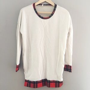 Pink Blush Maternity Plaid Top