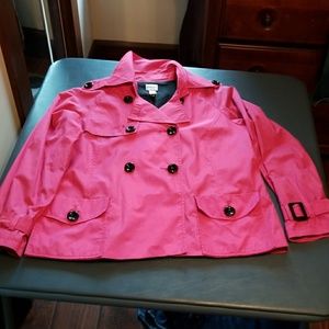 Chico's hot pink short trench