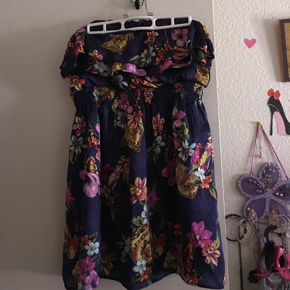 Colorful strapless dress