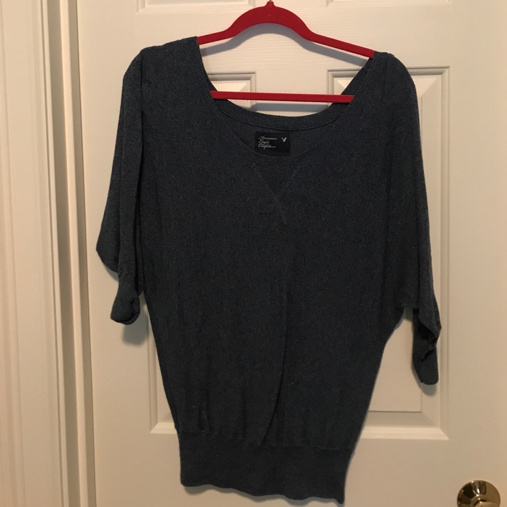 Blue off the shoulder sweater