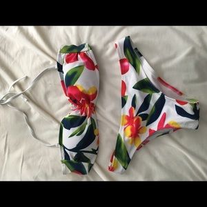 Revolve ~White with floral design bikini!