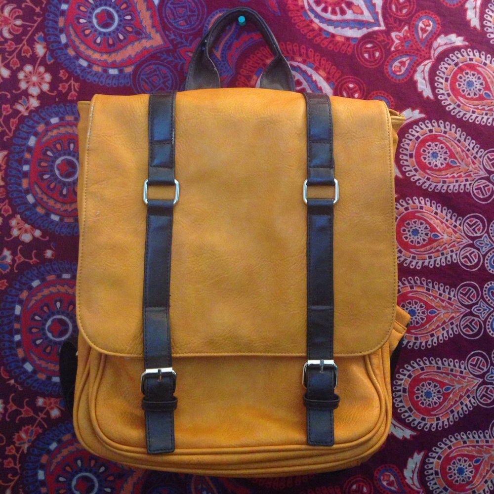 UO 'Street Level' Vegan Leather Orange Backpack
