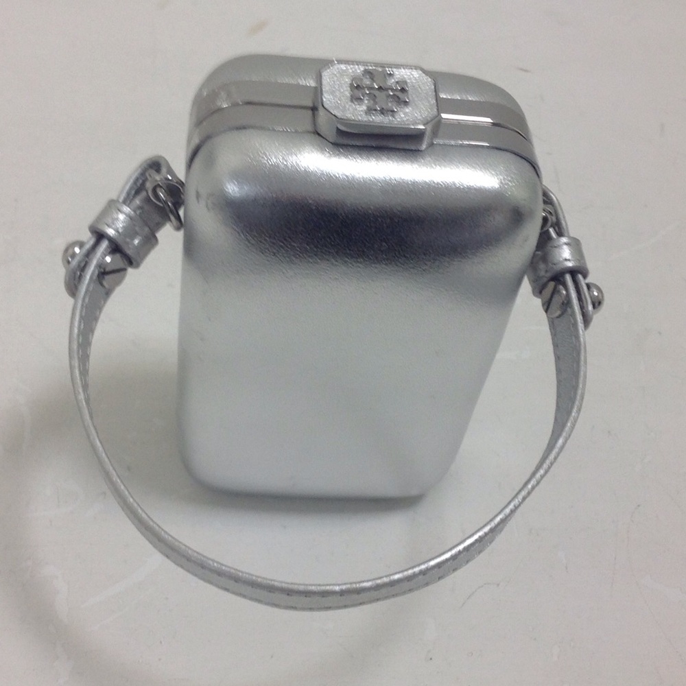 Tory Butch silver box purse bag