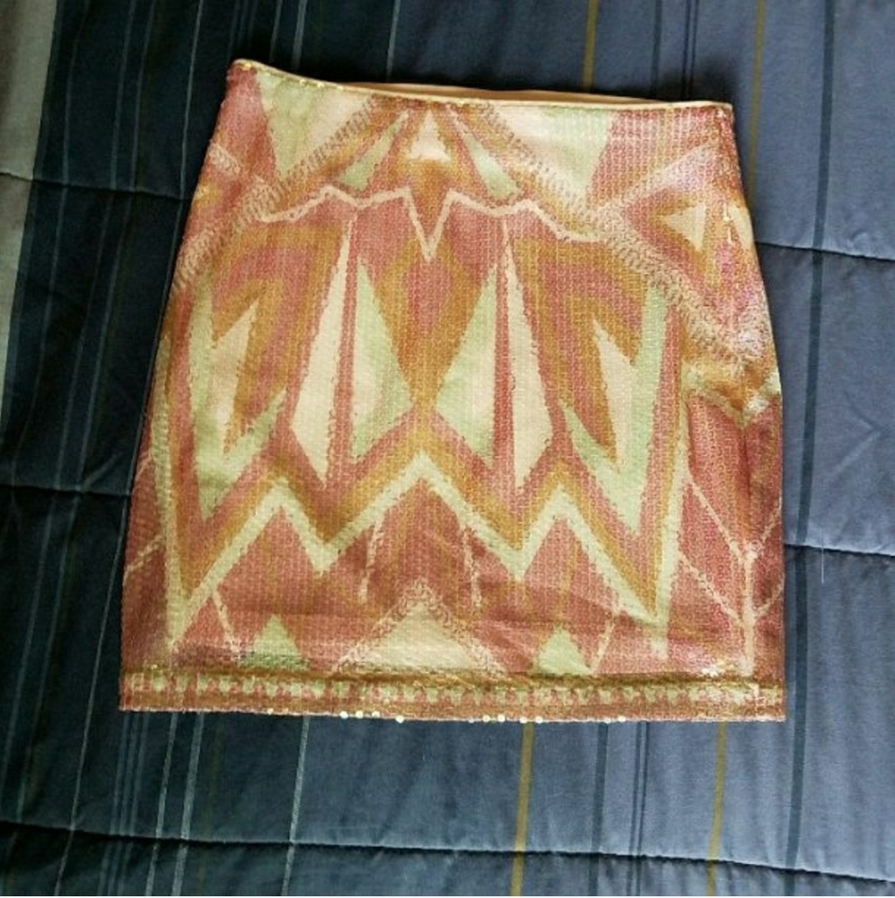 Lined Sequined Skirt Size M