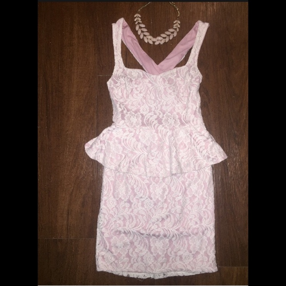 Lace peplum dress