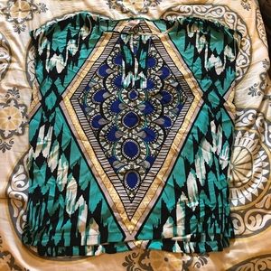 Gorgeous Multicolored Blue Blouse | Size 3x