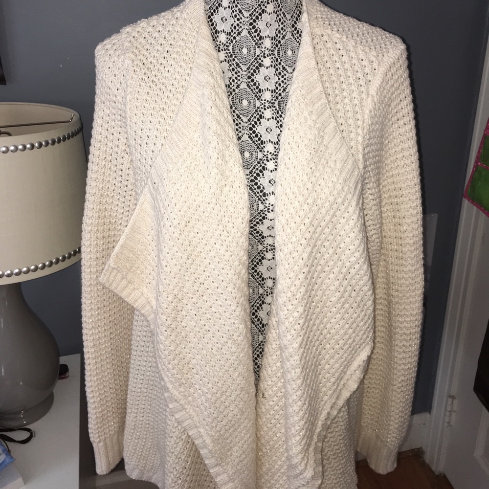 white cardigan