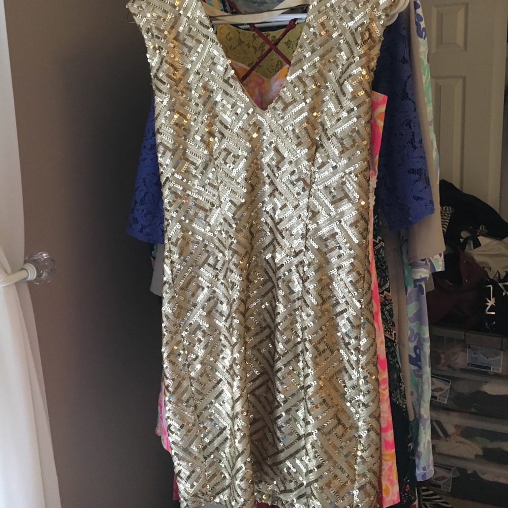 Gold party dress