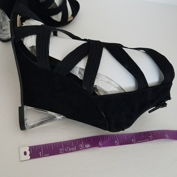 New Black Koriko 7 wedge heels Platforms - Picture 4 of 4