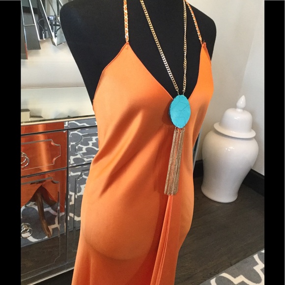 BCBG MaxAzria Satin Halter Maxi Dress - Picture 3 of 8