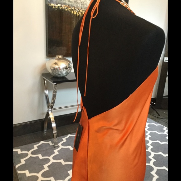 BCBG MaxAzria Satin Halter Maxi Dress - Picture 5 of 8