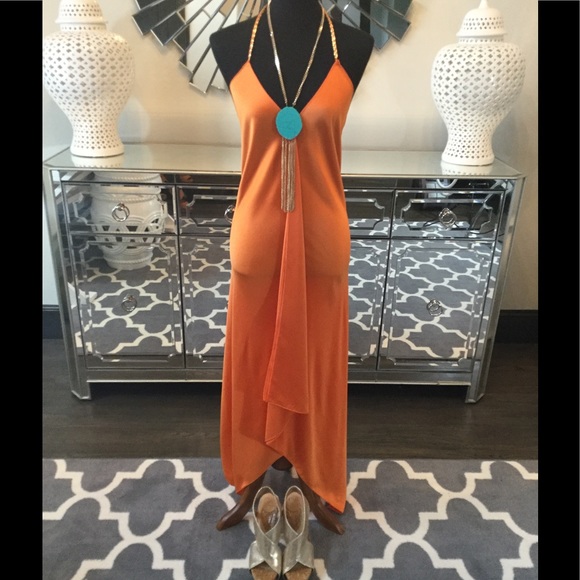 BCBG MaxAzria Satin Halter Maxi Dress - Picture 6 of 8