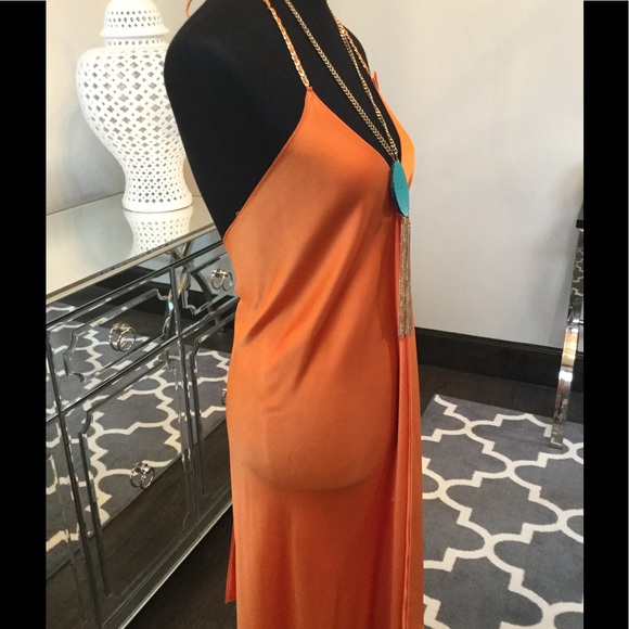BCBG MaxAzria Satin Halter Maxi Dress - Picture 7 of 8